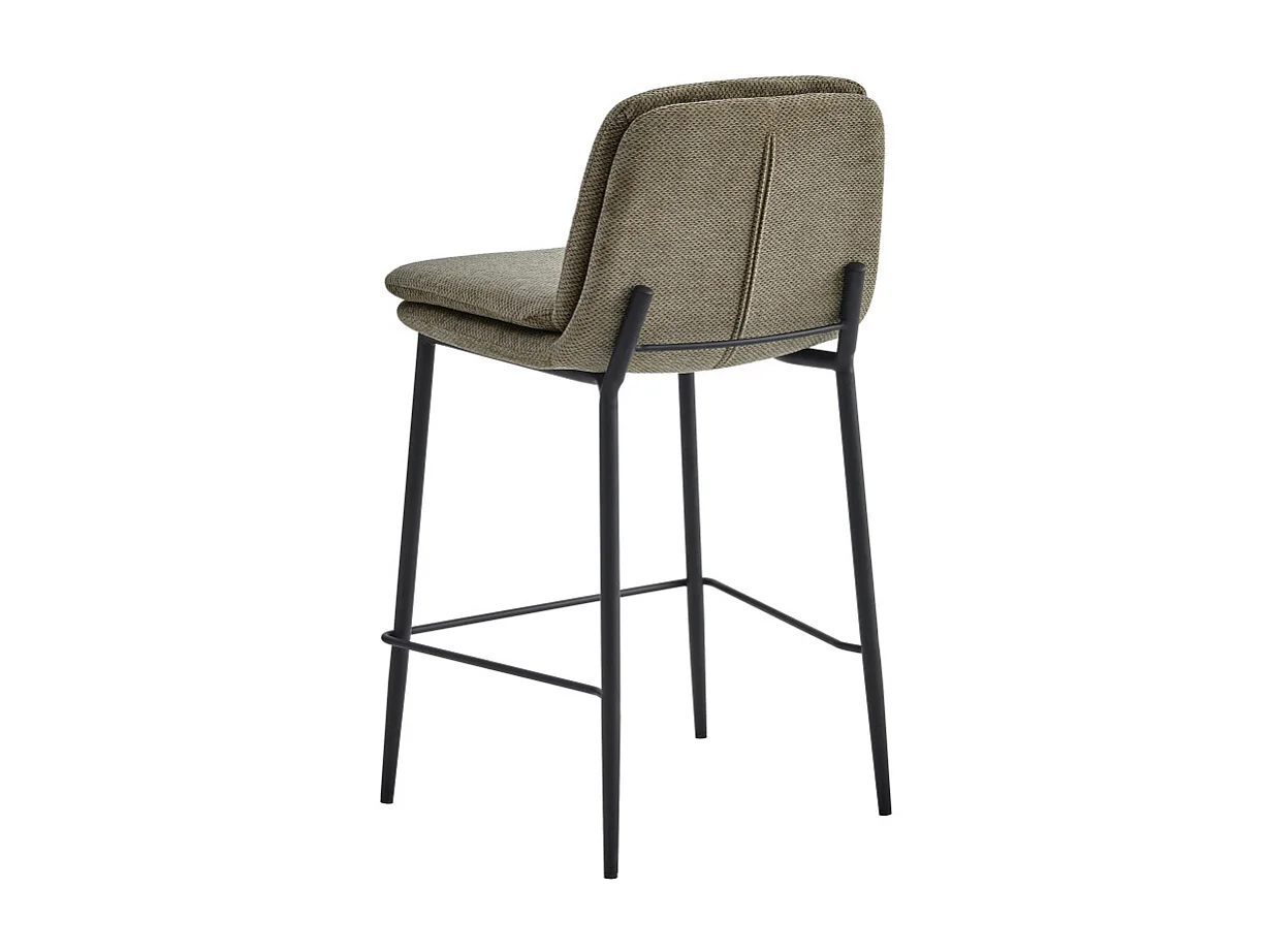 NOLAN-Silla de bar de tela Luxury Marron (x2)