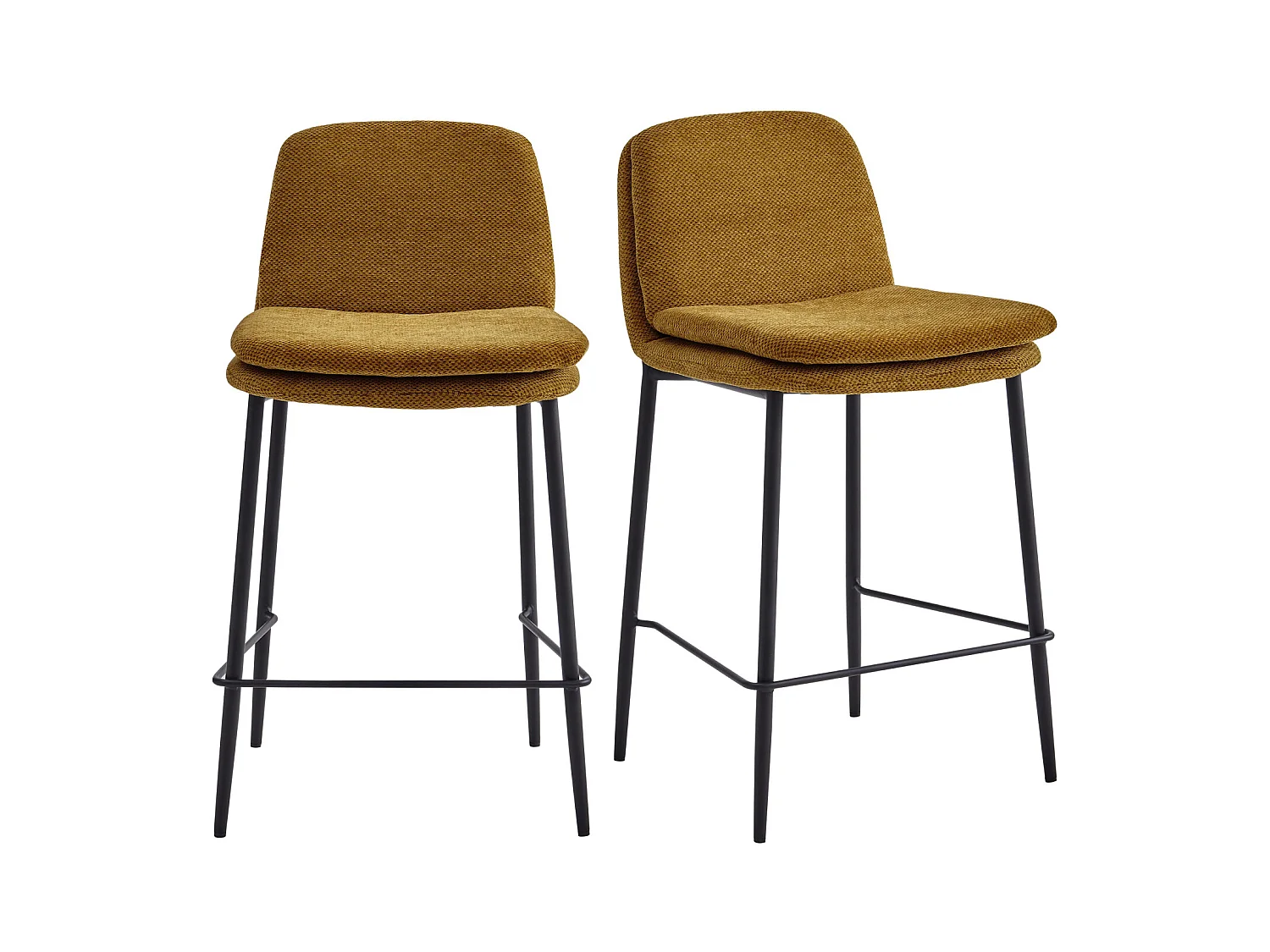NOLAN-Silla de bar de tela Luxury Mostaza (x2)