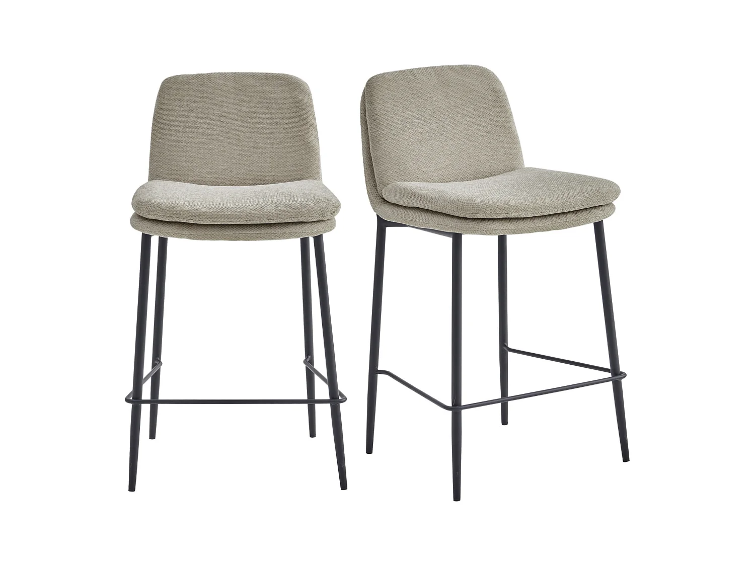 NOLAN-Silla de bar de tela Luxury Beige (x2)