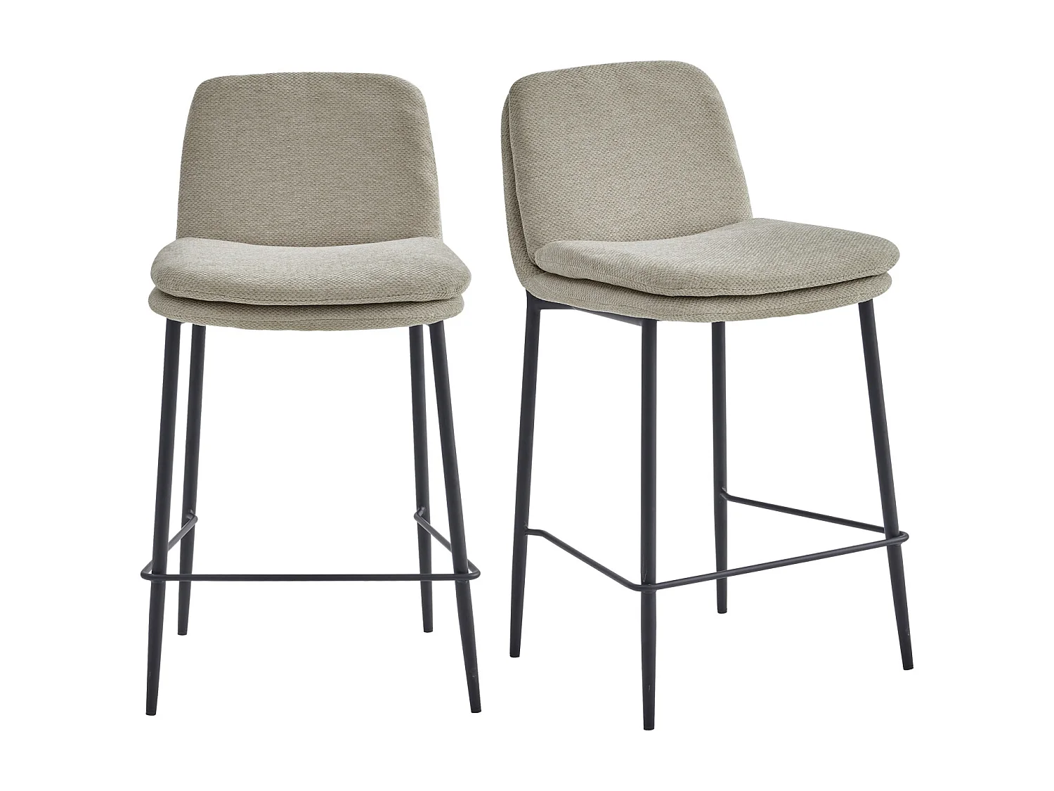NOLAN-Silla de bar de tela Luxury Beige (x2)
