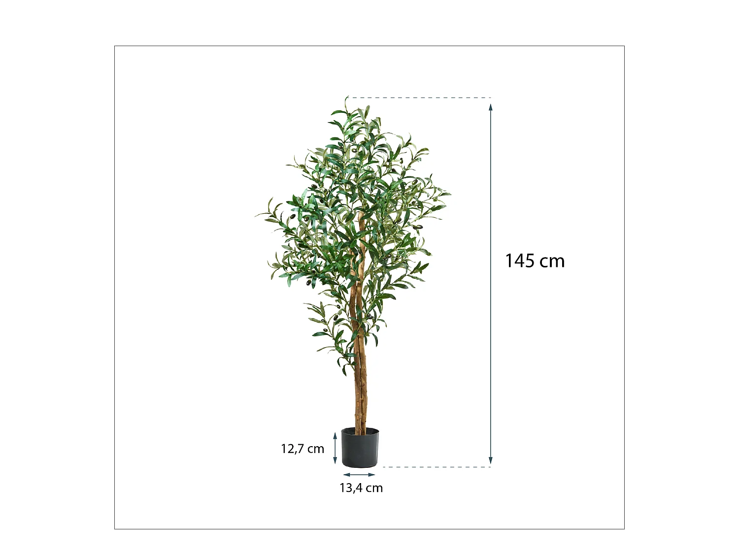 Plante artificielle pour Salon Salle à manger en Vert 60x60x145cm Olivo
