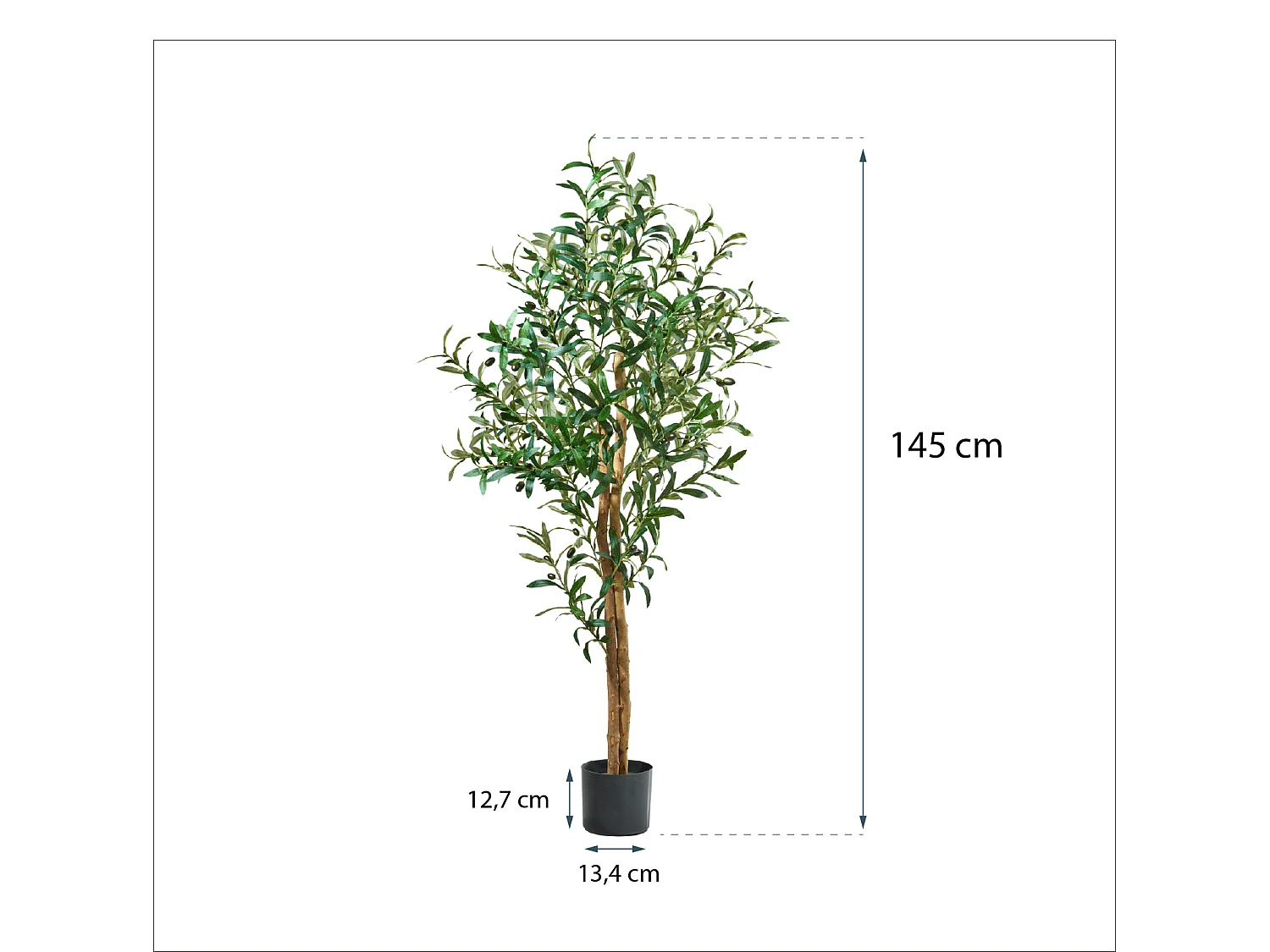 Planta artificial para Salón comedor en Verde 60x60x145cm Olivo