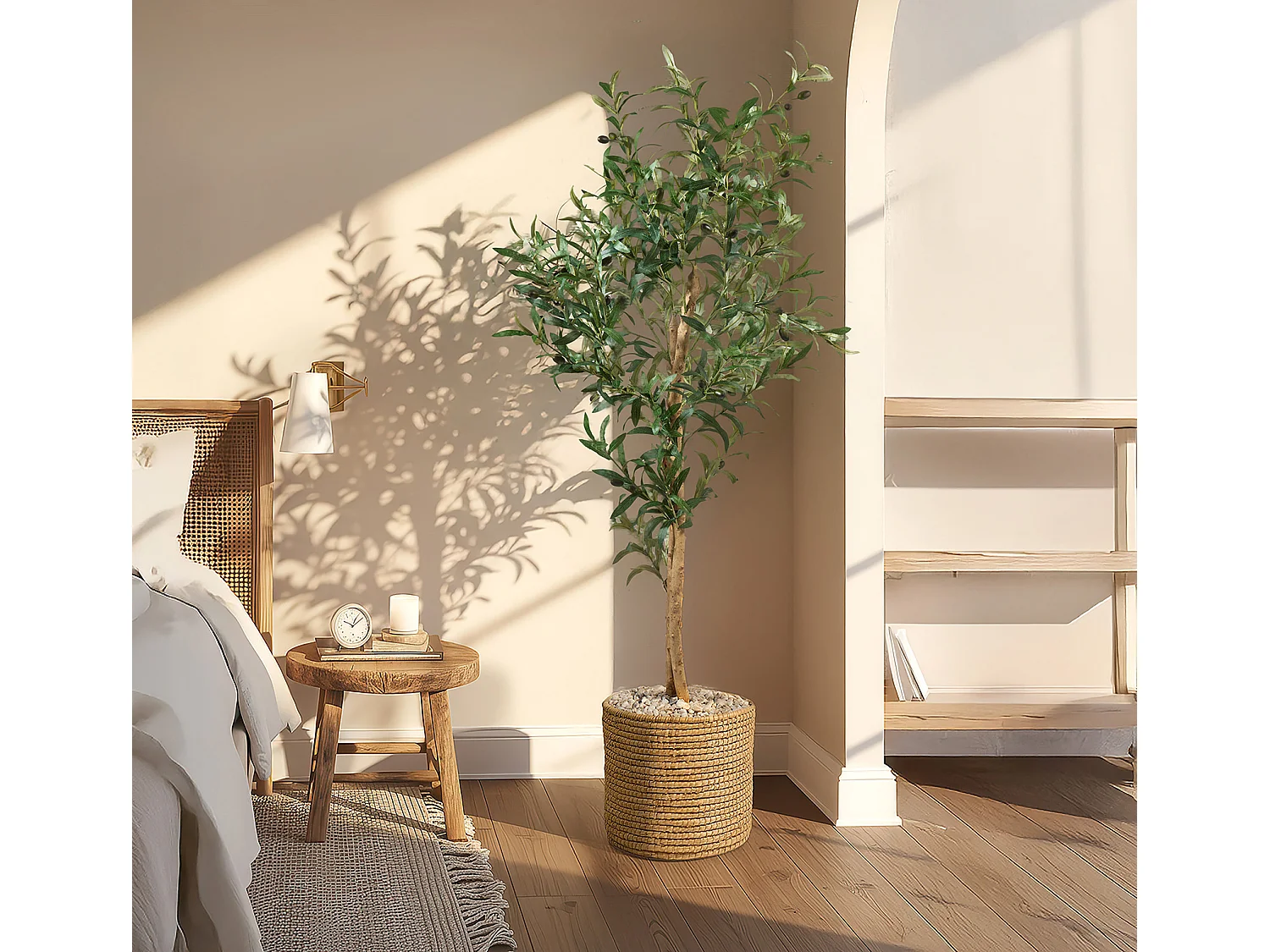 Planta artificial para Salón comedor en Verde 60x60x145cm Olivo