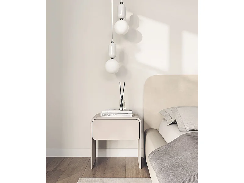 Nachttisch mit Schublade – Kaschmirgrau – 50 cm – LUMMO