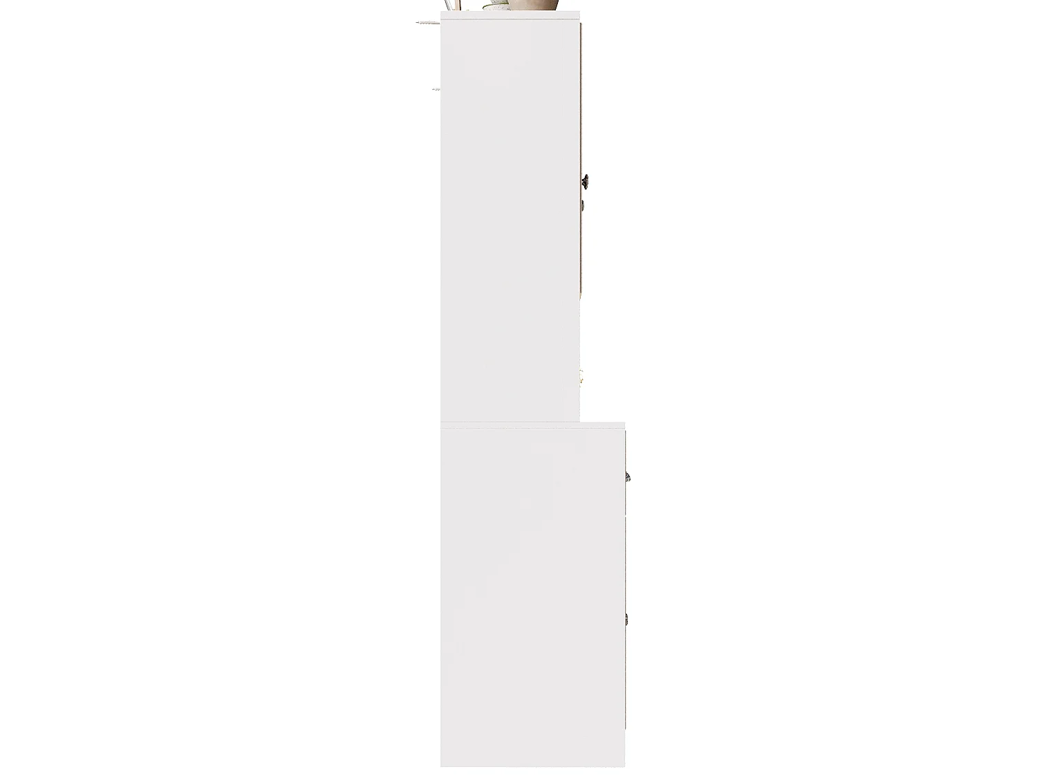 Buffet de cuisine blanc avec 3 portes, 3 portes vitrées, 3 tiroirs et lumières LED, MDF