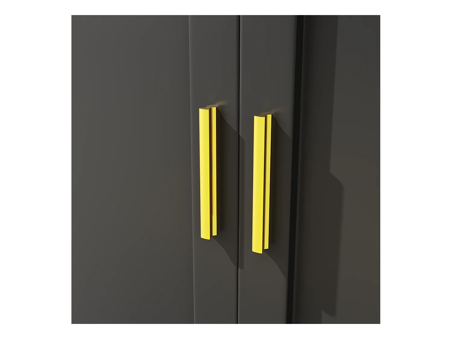 Credenza da cucina a 2 ante, 2 ante in vetro, illuminazione a LED e cassetto, maniglie dorate, MDF nero