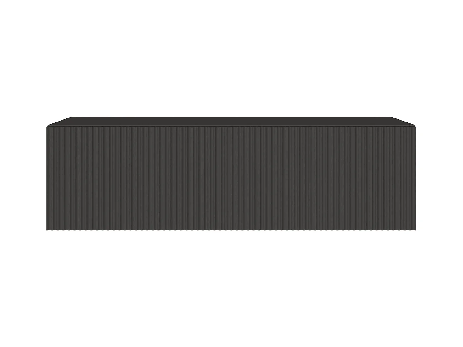 Meuble TV mural avec façades à lamelles rainurées – 1 porte – noir – 100 cm – VELDIO