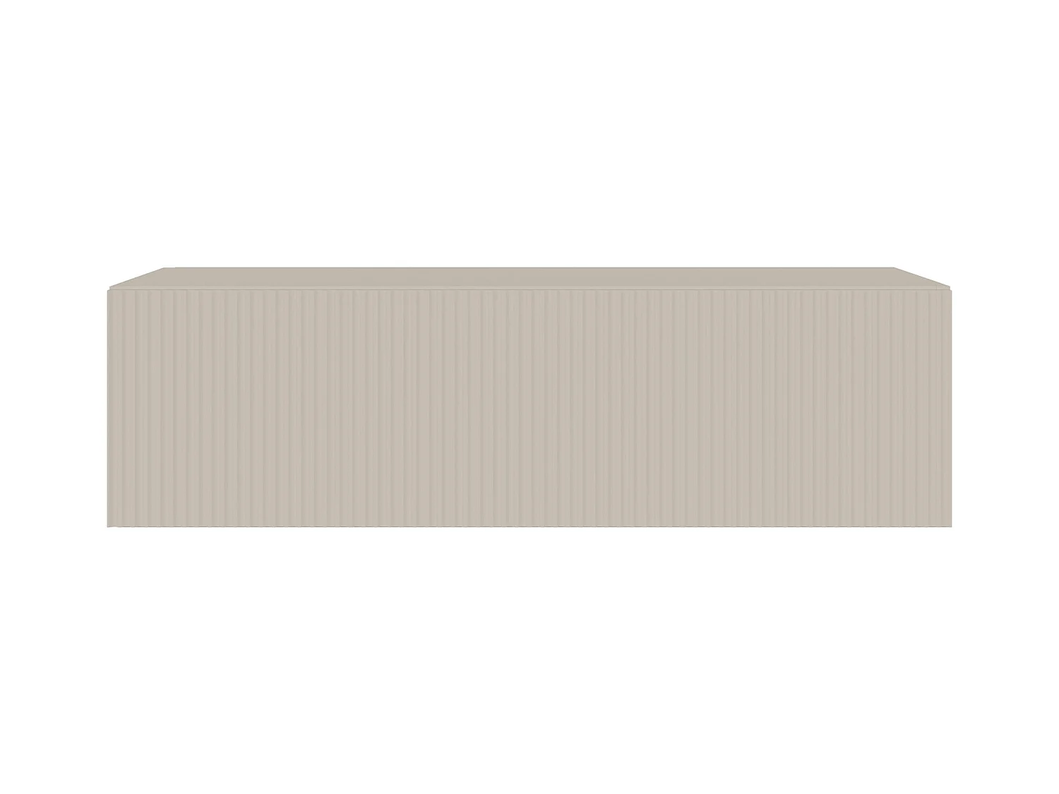 Meuble TV mural avec façades à lamelles rainurées – 1 porte – beige gris – 100 cm – VELDIO