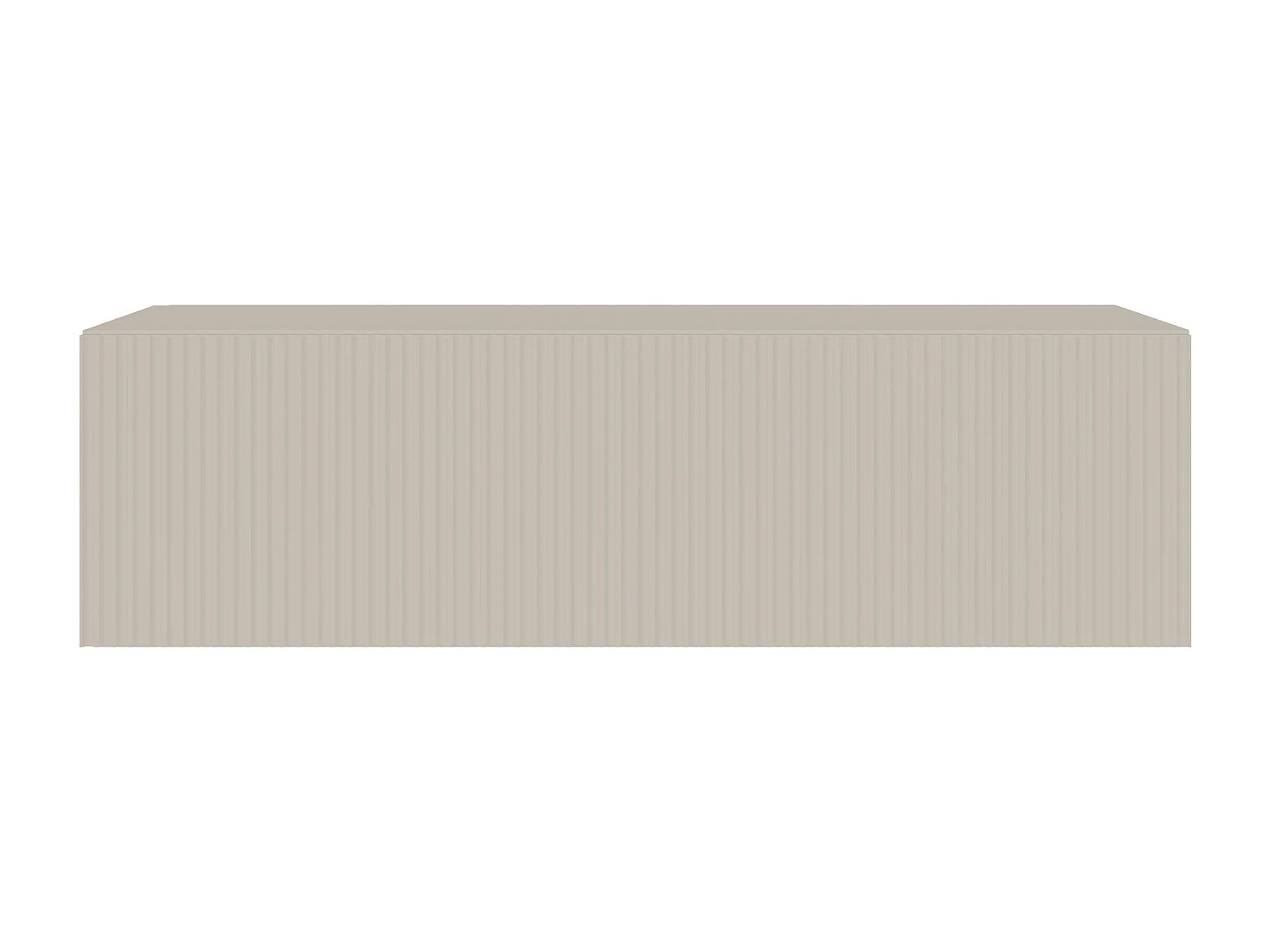 Meuble TV mural avec façades à lamelles rainurées – 1 porte – beige gris – 100 cm – VELDIO