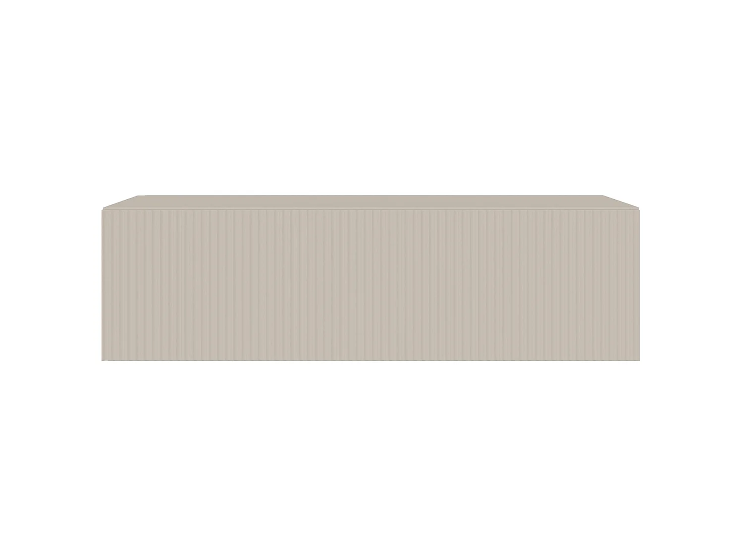 Meuble TV mural avec façades à lamelles rainurées – 1 porte – beige gris – 100 cm – VELDIO