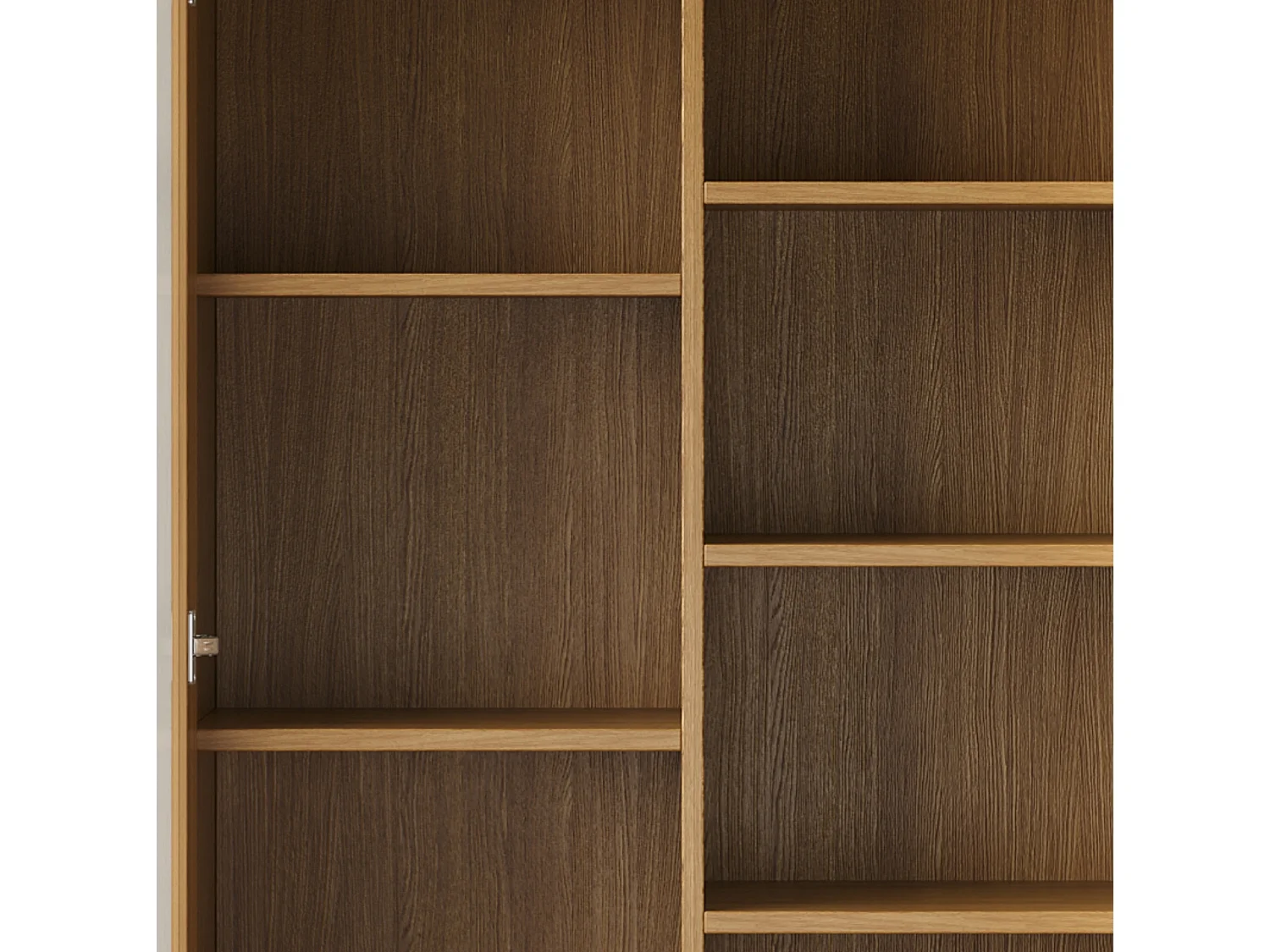 Vitrine avec 2 portes vitrées et 2 tiroirs - Armoire haute couleur bois 80×40×160 cm