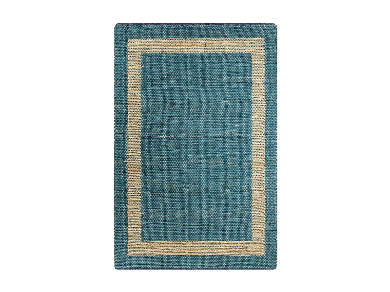 Handgefertigter Blauer Jute-Teppich 160x230 cm Natürliche Elegante Dekoration