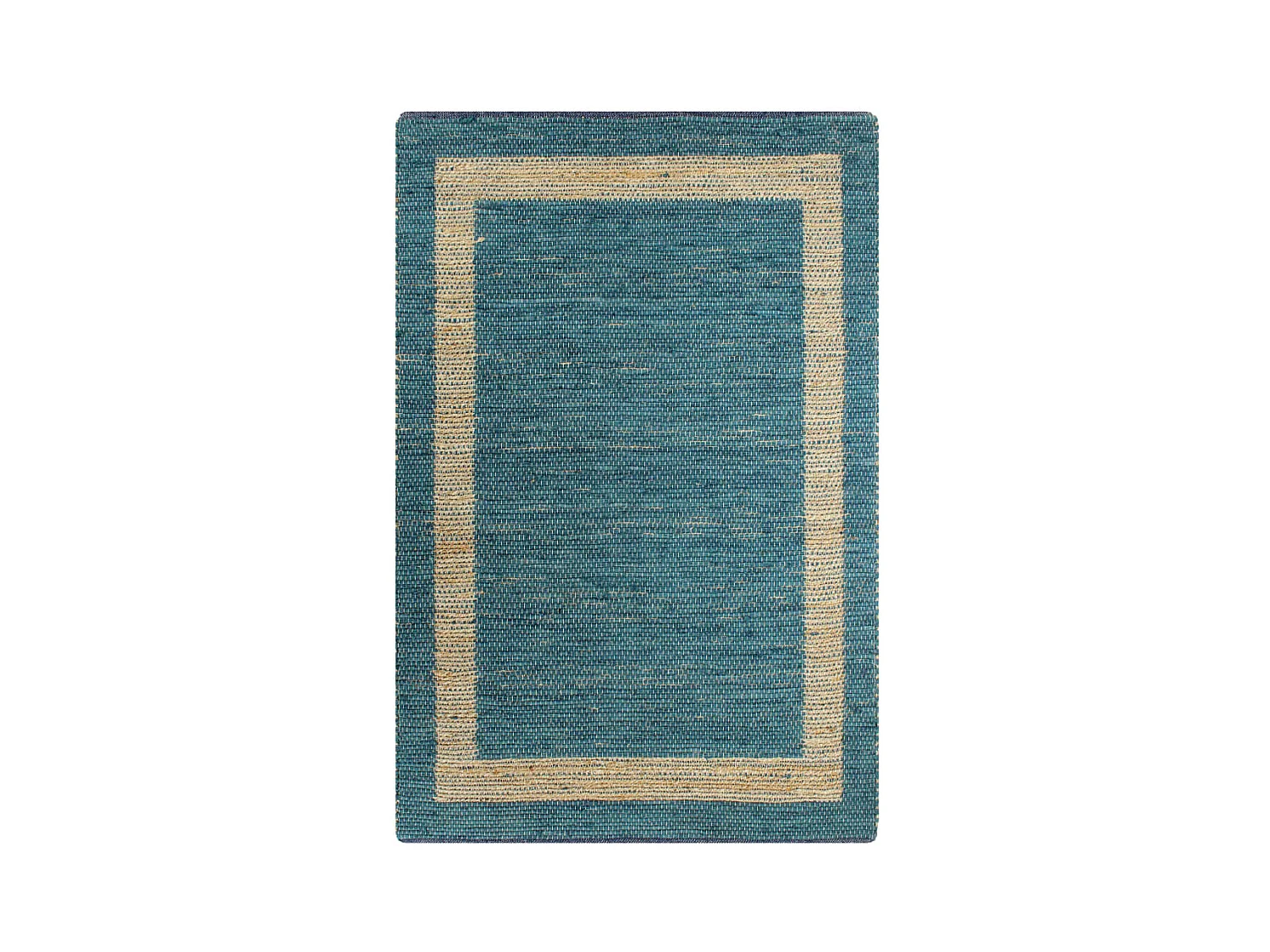 Tappeto Fatto a Mano in Juta Blu 160x230 cm Decorazione Naturale Elegante