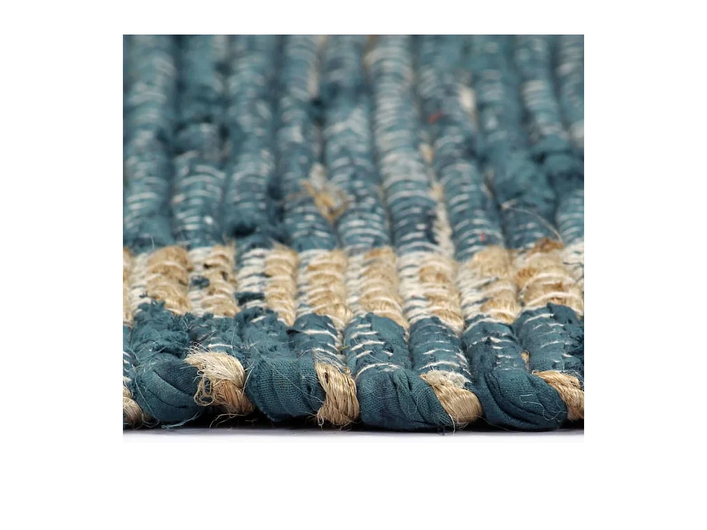 Tappeto Fatto a Mano in Juta Blu 160x230 cm Decorazione Naturale Elegante