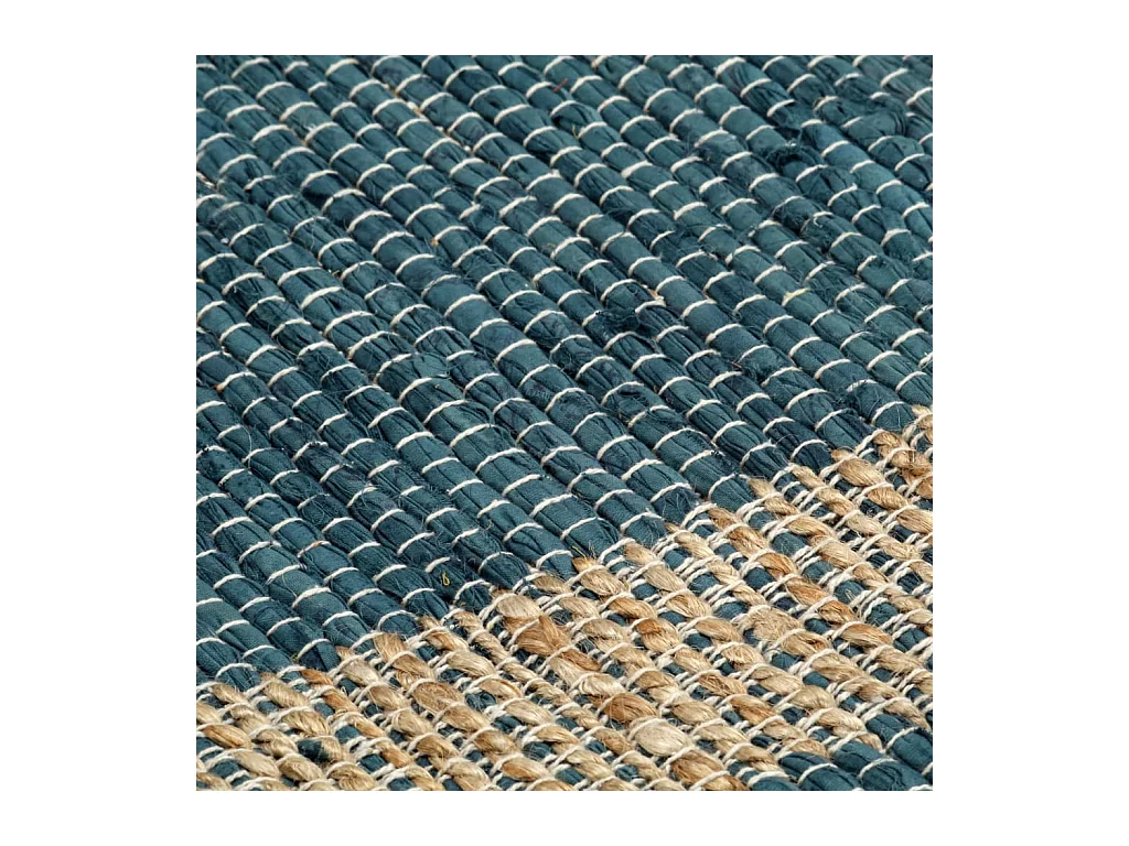 Tappeto Fatto a Mano in Juta Blu 160x230 cm Decorazione Naturale Elegante