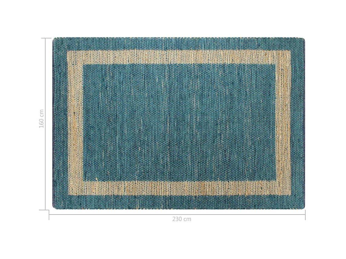 Tappeto Fatto a Mano in Juta Blu 160x230 cm Decorazione Naturale Elegante
