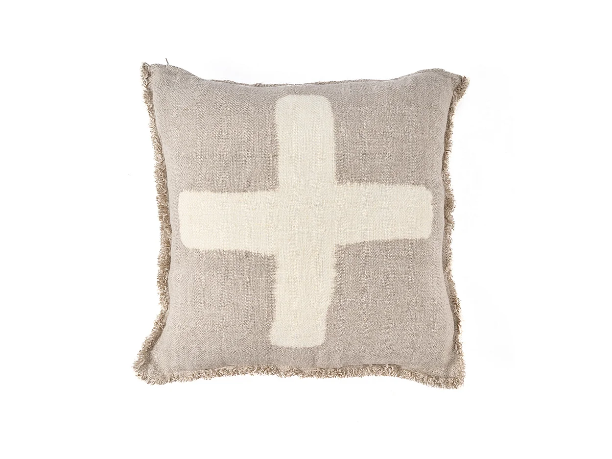 La Funda de Cojín Ivory Cross - Blanco Natural - 50x50