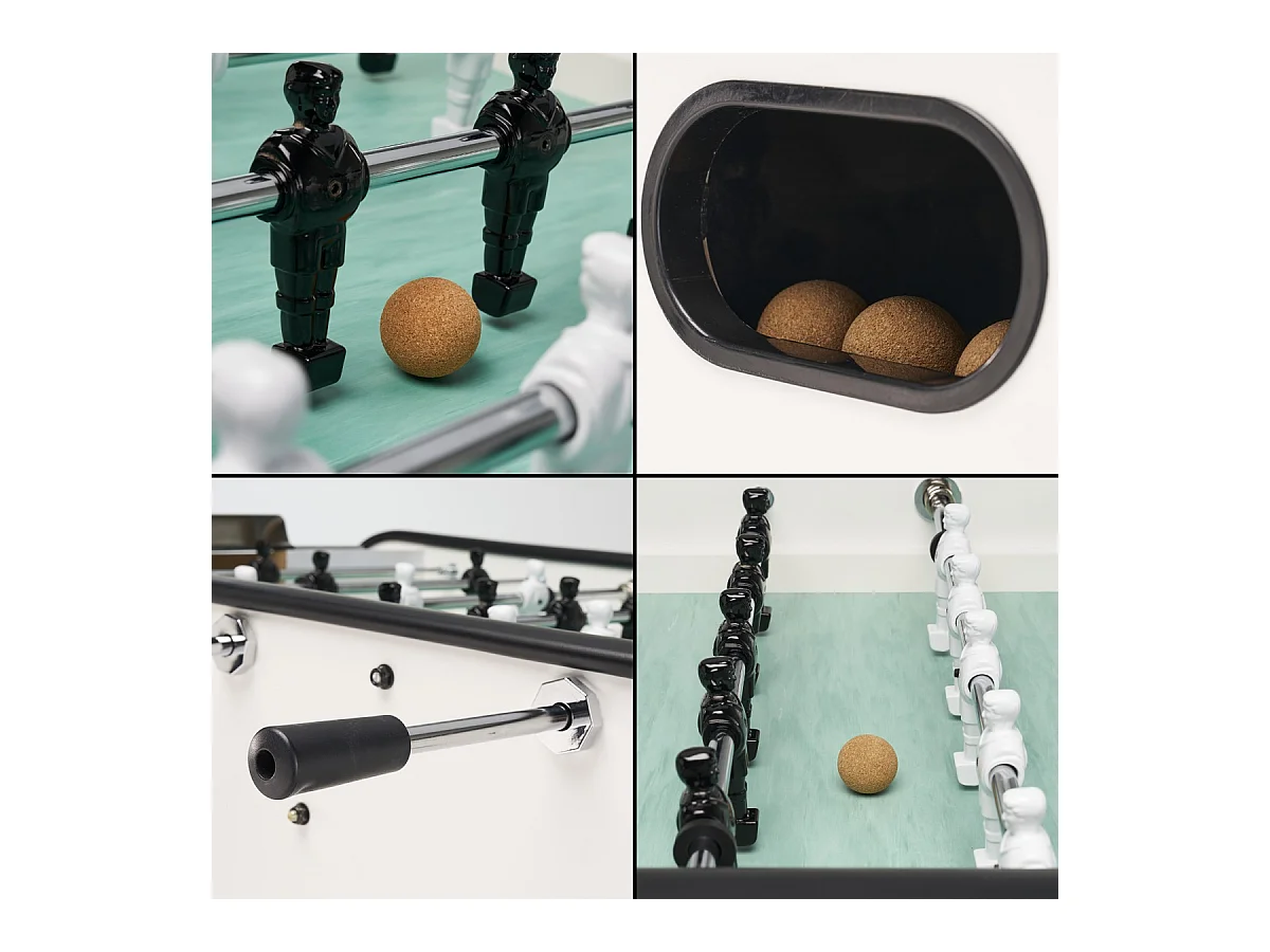 Baby foot en bois pour adulte - Noir et blanc - Gerflex