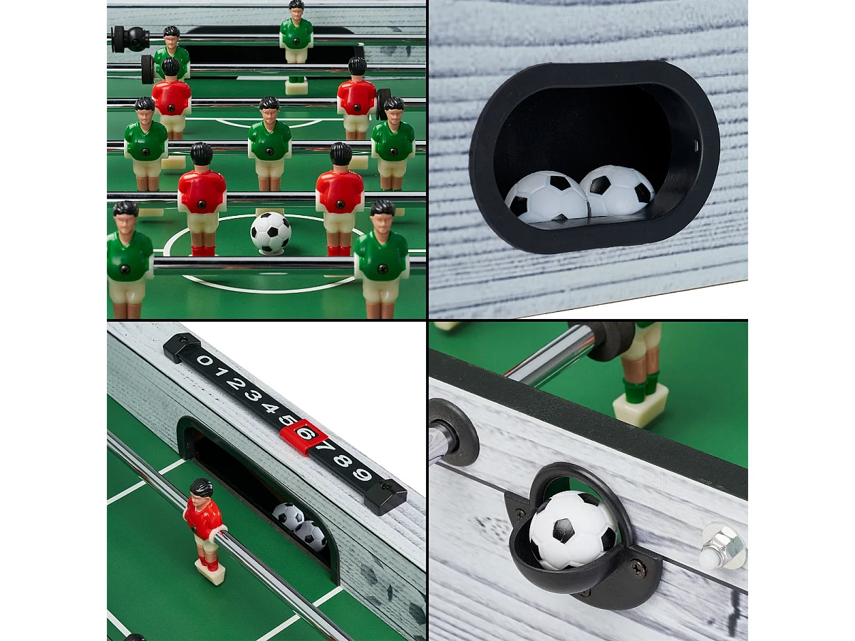 Table de baby-foot d'intérieur enfant - 22 joueurs - 3 balles incluses - 2 à 4 joueurs