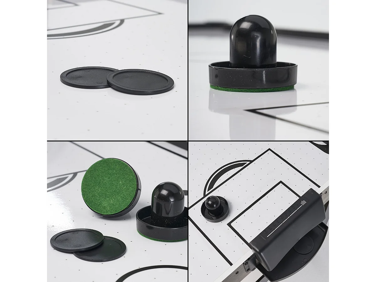 Table de jeux 4 en 1 - Babyfoot barres télescopiques, ping pong, hockey, basket