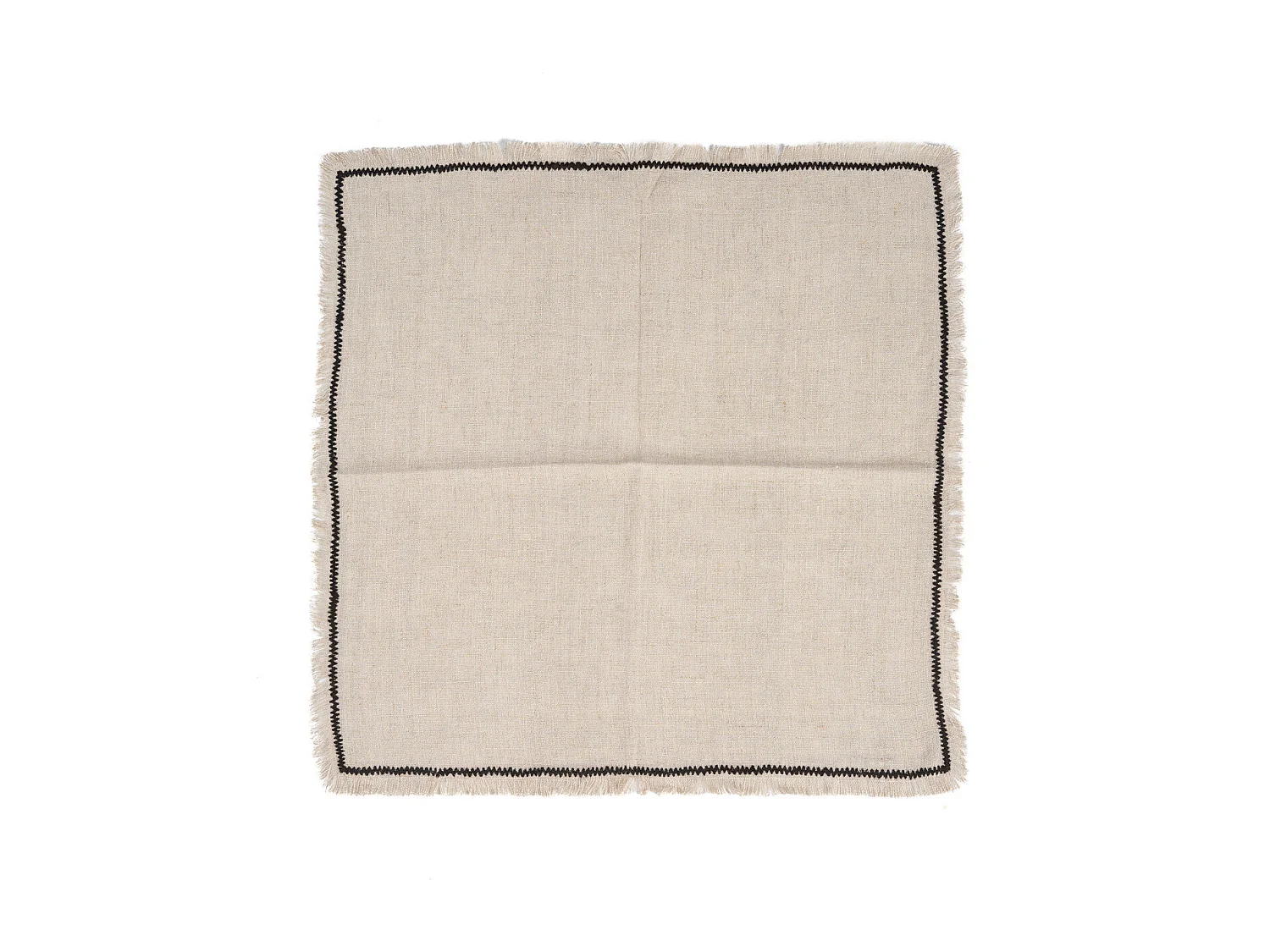 Die Tuscany Serviette - Natur Schwarz - 45x45