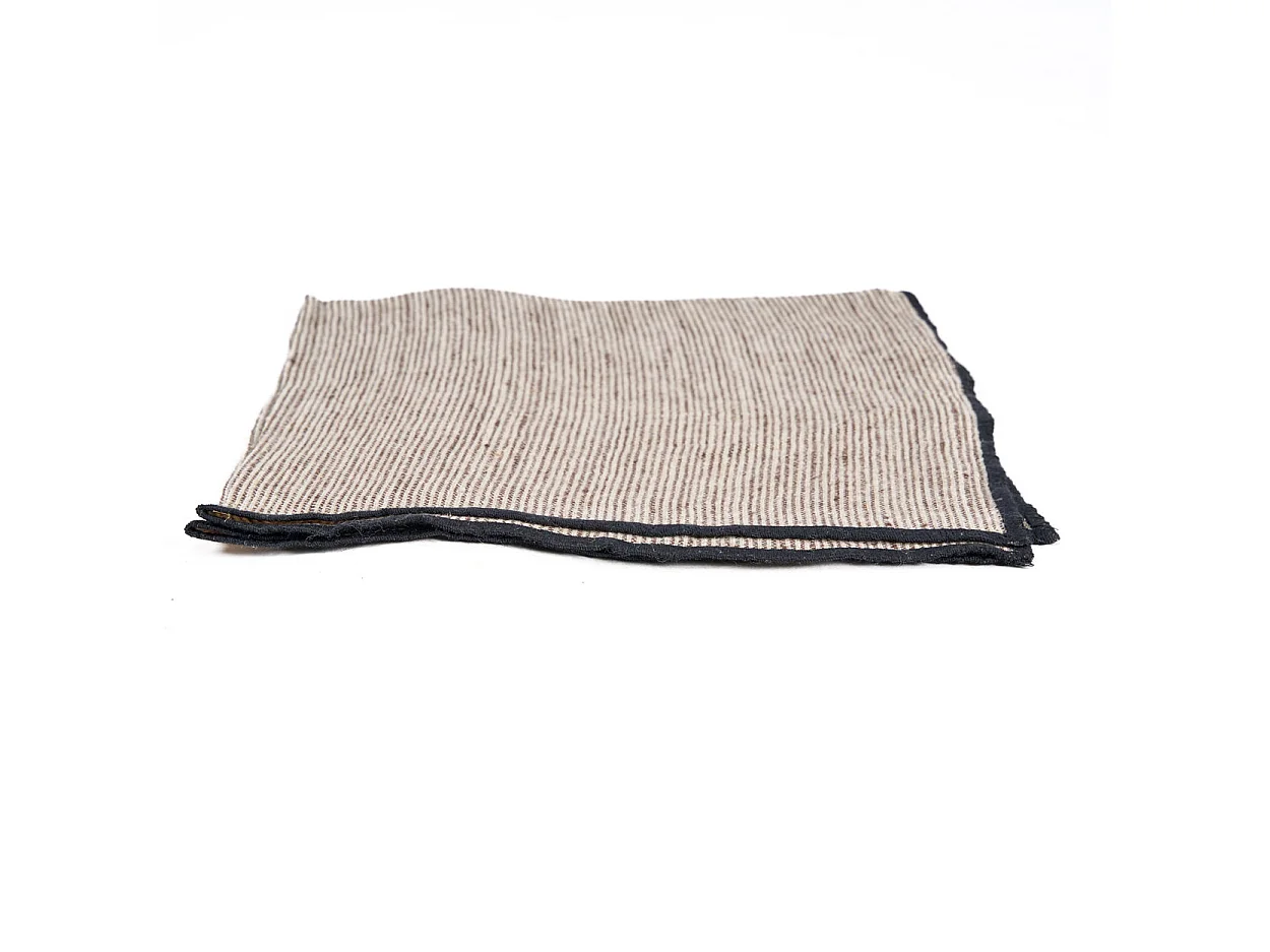 De Code Linnen Servet - Natuurlijk Zwart - 45x45