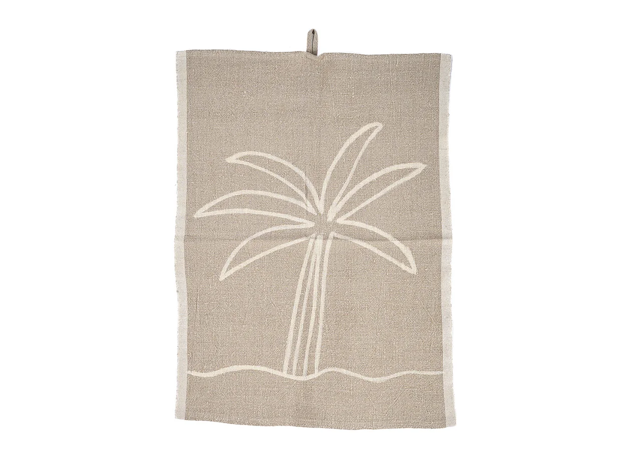 Le Torchons Palm Tree En Lin - Blanc Naturel - 50x70