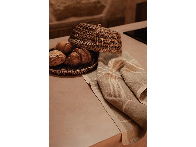 Le Torchons Palm Tree En Lin - Blanc Naturel - 50x70