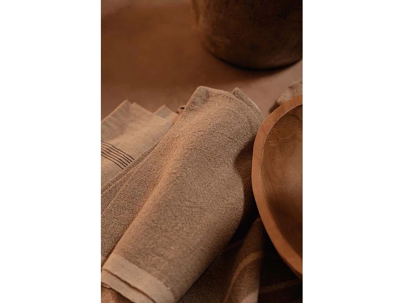 Le Torchons Palm Tree En Lin - Blanc Naturel - 50x70