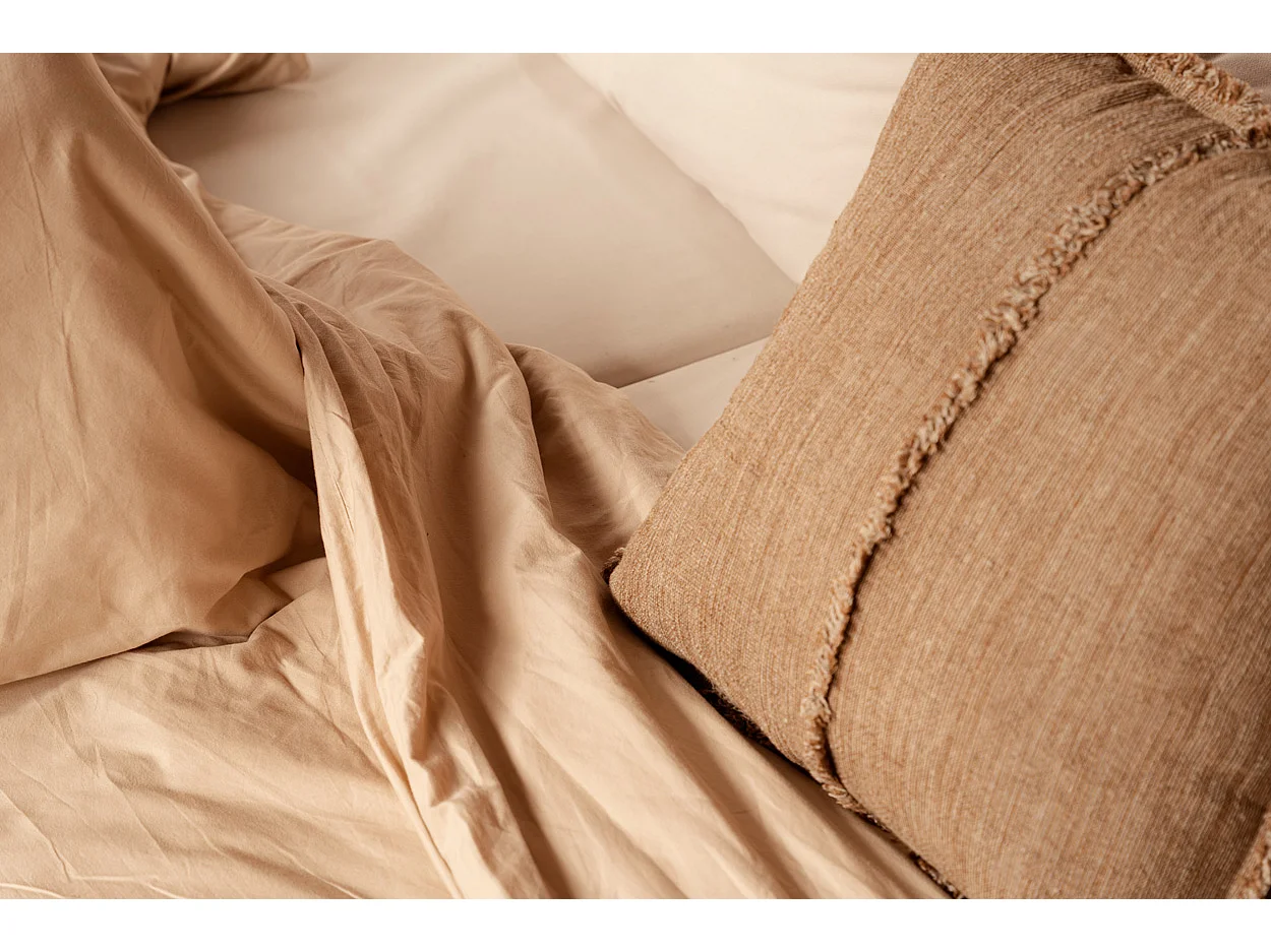 La Sahara Fringe Funda de Cojín - Marrón Natural - 50x50