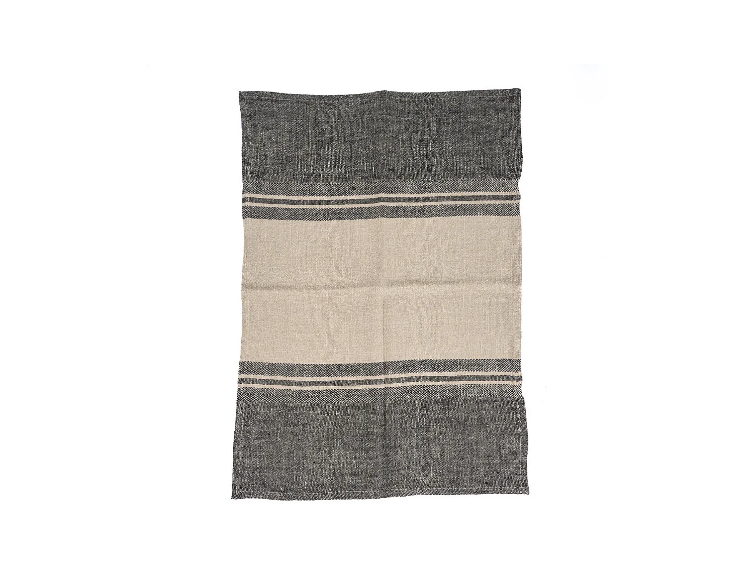 Le Torchons Linen Dash - Noir Naturel - 50x70