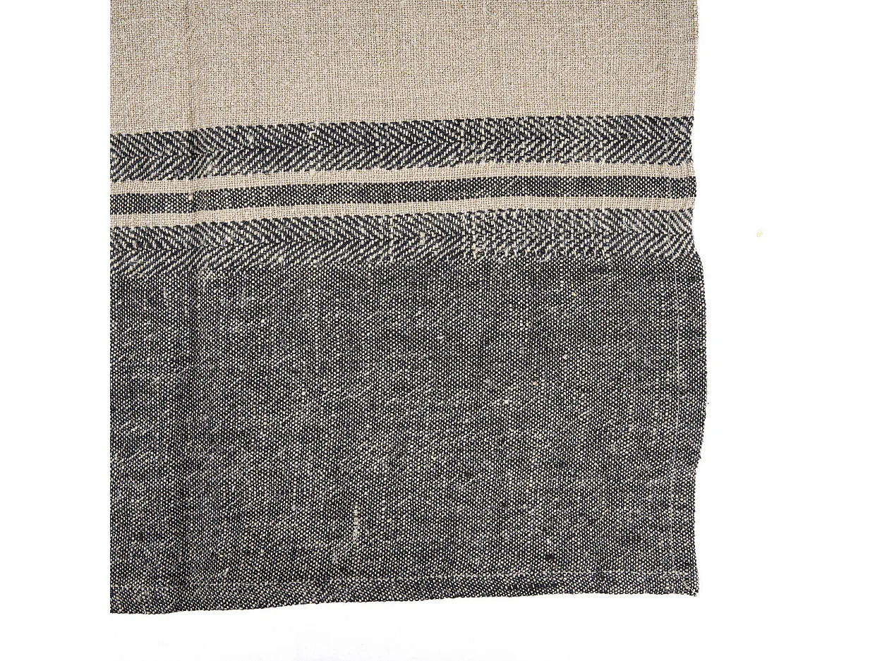 Le Torchons Linen Dash - Noir Naturel - 50x70