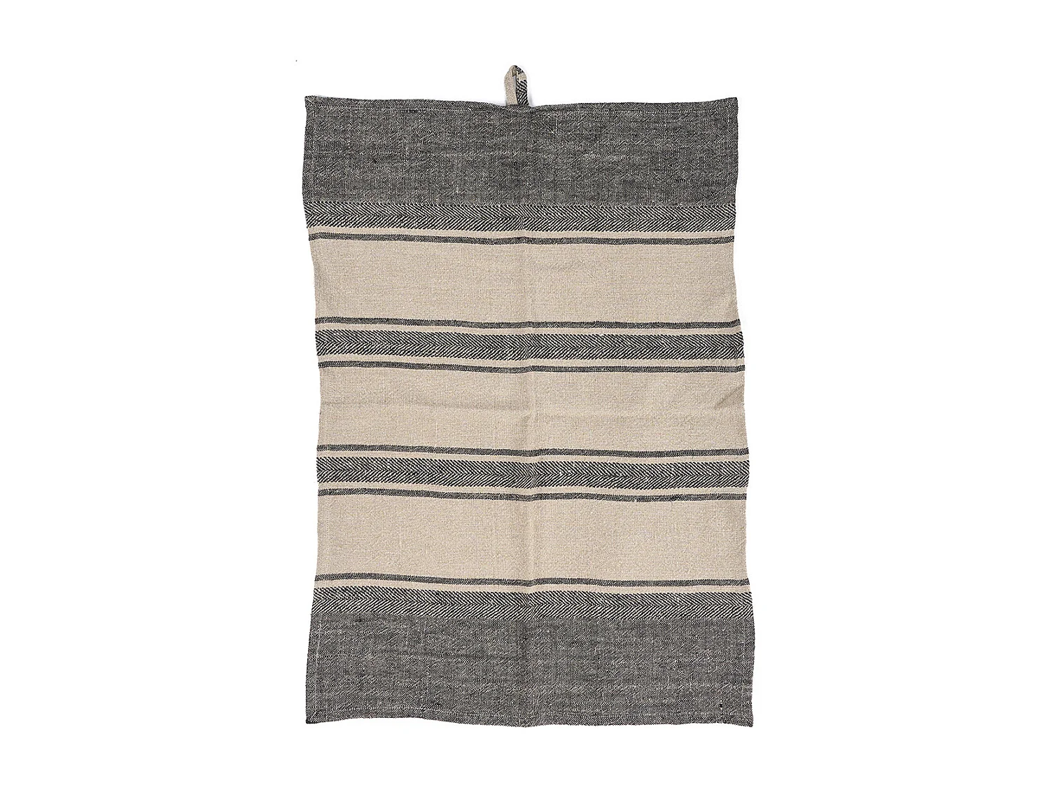 Le Torchons Linen Dash - Noir Naturel - 50x70