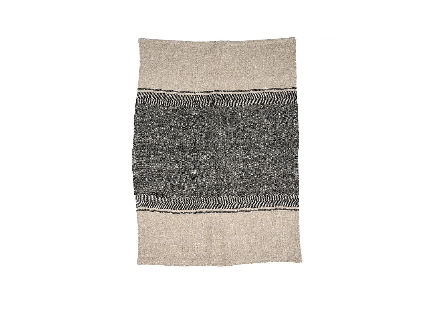Le Torchons Linen Moody - Noir Naturel - 50x70