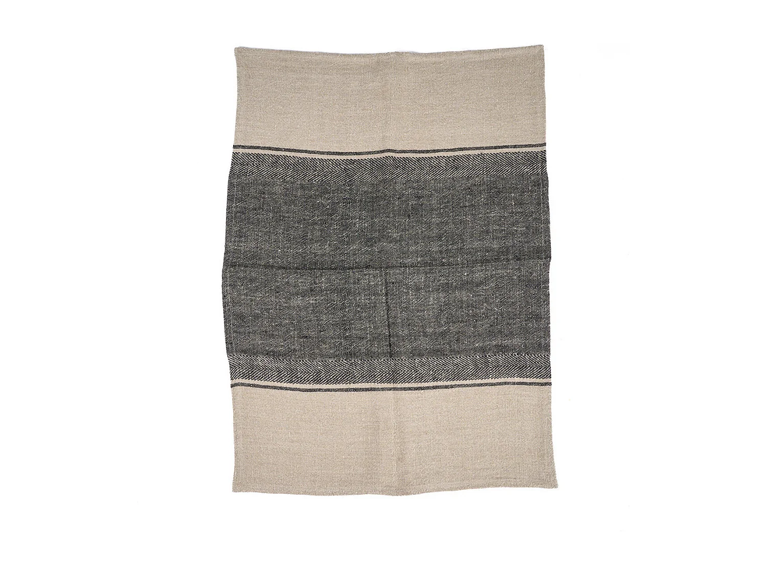 De Linen Moody Keukendoek - Natural Black - 50x70