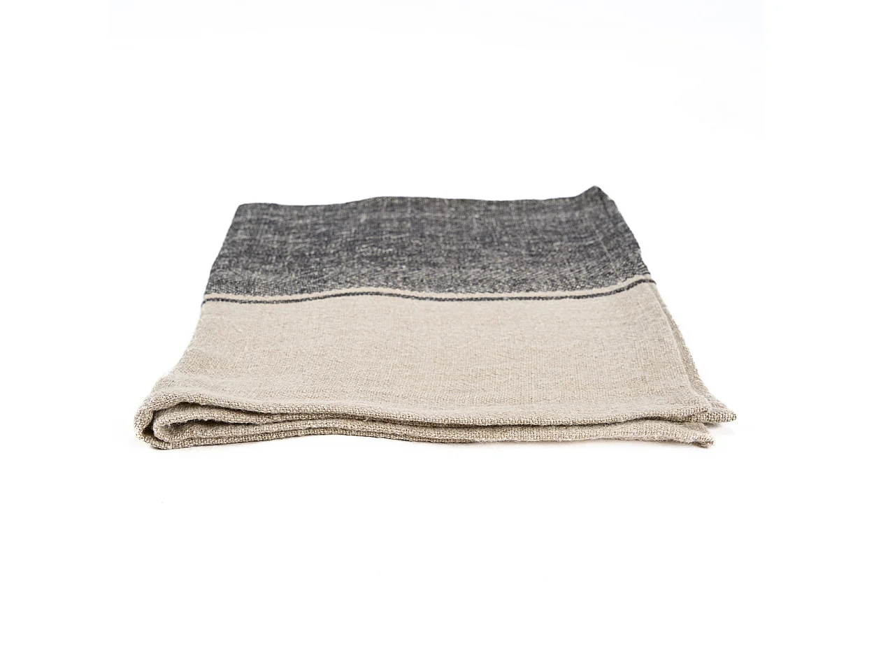 De Linen Moody Keukendoek - Natural Black - 50x70