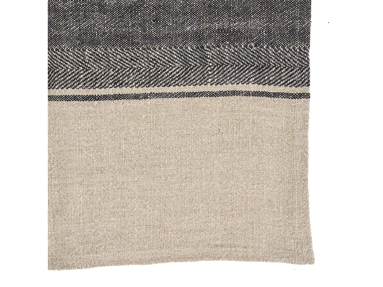 Le Torchons Linen Moody - Noir Naturel - 50x70