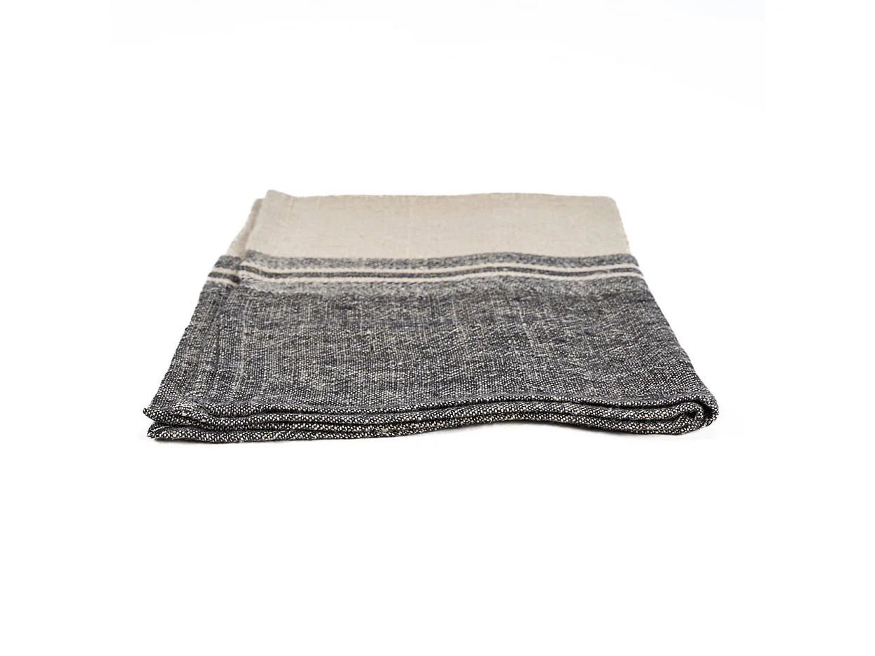Le Torchons Linen Moody - Noir Naturel - 50x70