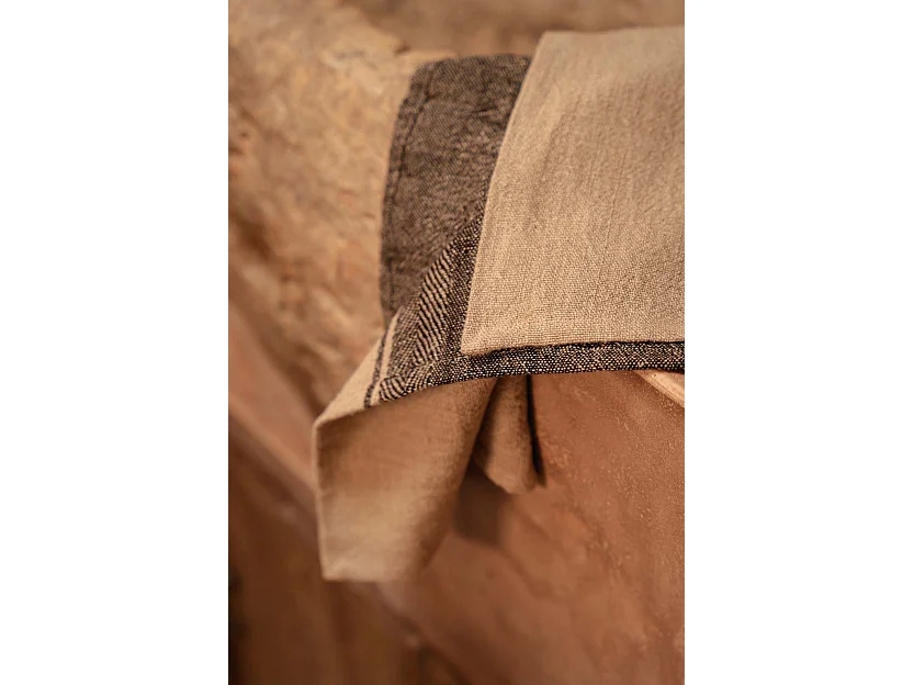 Le Torchons Linen Moody - Noir Naturel - 50x70