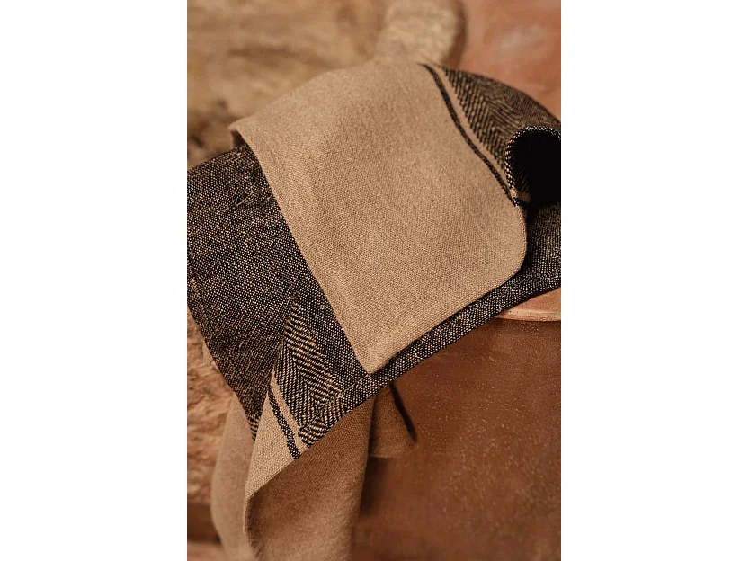 Le Torchons Linen Moody - Noir Naturel - 50x70