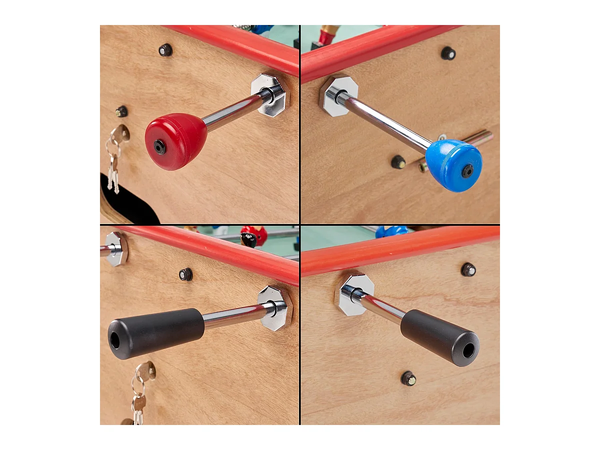 Babyfoot adulte luxe en bois style bistrot avec monnayeur - 10 balles liège - 30 jetons fournis