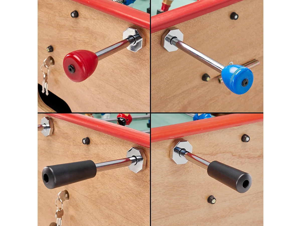 Babyfoot adulte luxe en bois style bistrot avec monnayeur - 10 balles liège - 30 jetons fourni