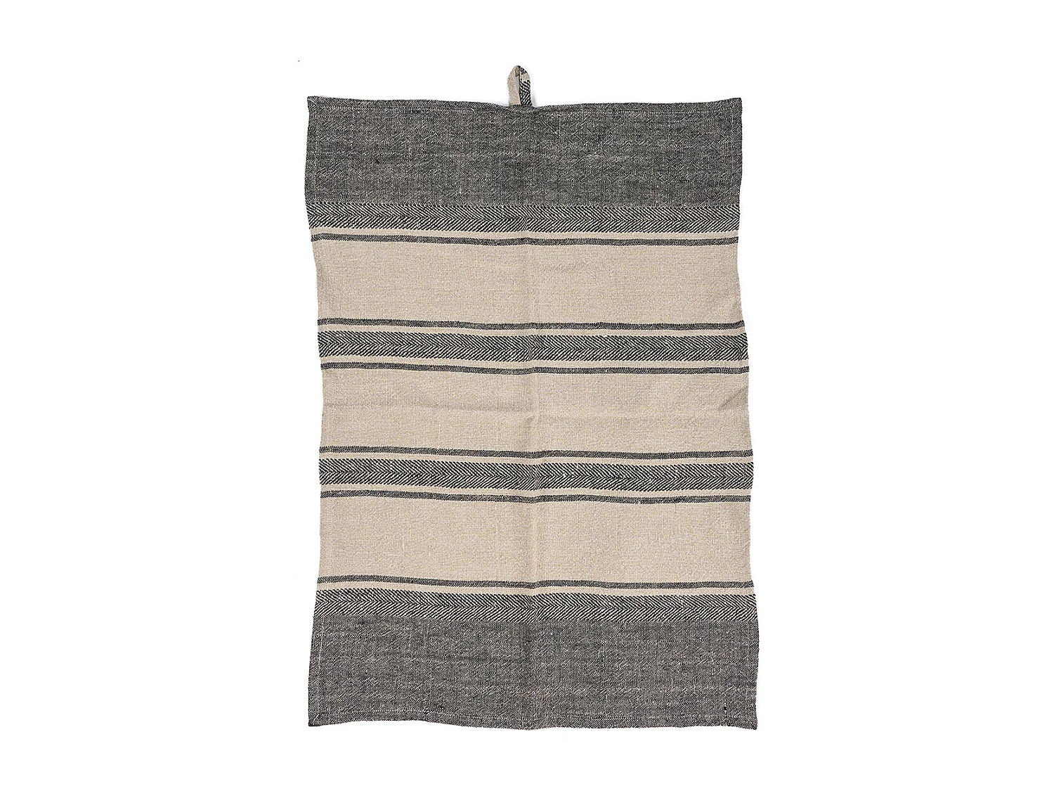 Le Torchons Linen Smudge - Noir Naturel - 50x70