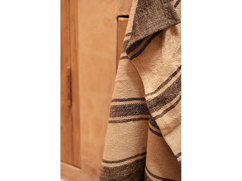 Le Torchons Linen Smudge - Noir Naturel - 50x70