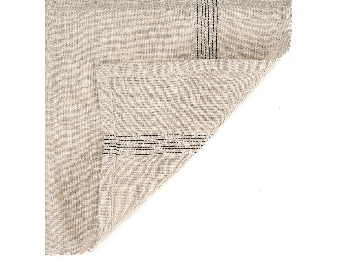 Het Lint Biscuit Servet - Natural Black - 45x45