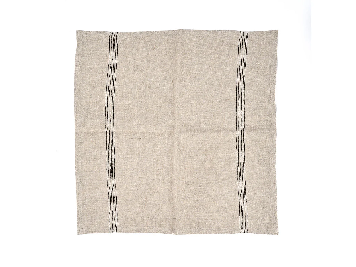 Het Lint Biscuit Servet - Natural Black - 45x45