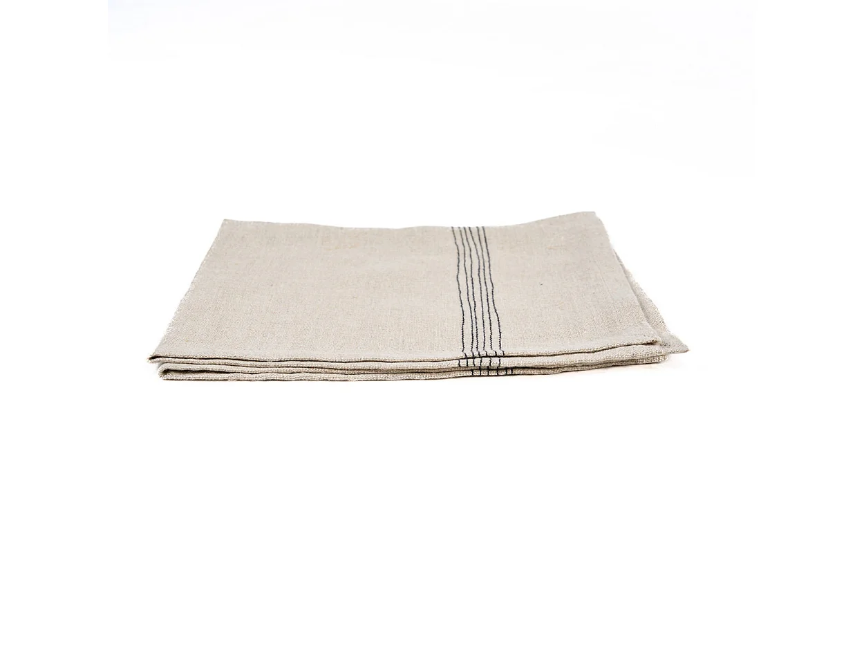 La Serviette Lint Biscuit - Naturel Noir - 45x45