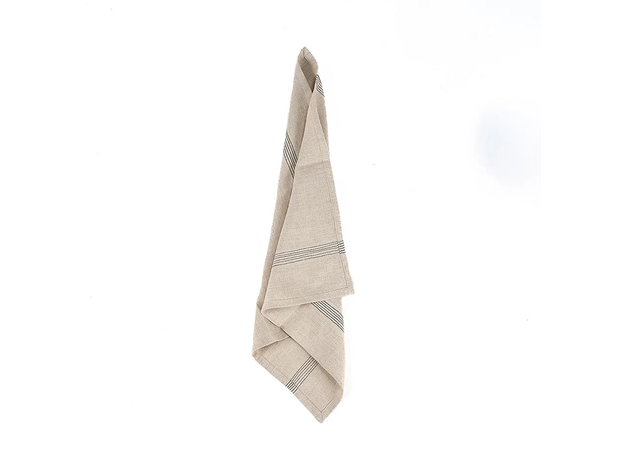 La Serviette Lint Biscuit - Noir Naturel - 45x45