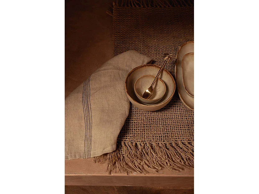 La Serviette Lint Biscuit - Noir Naturel - 45x45