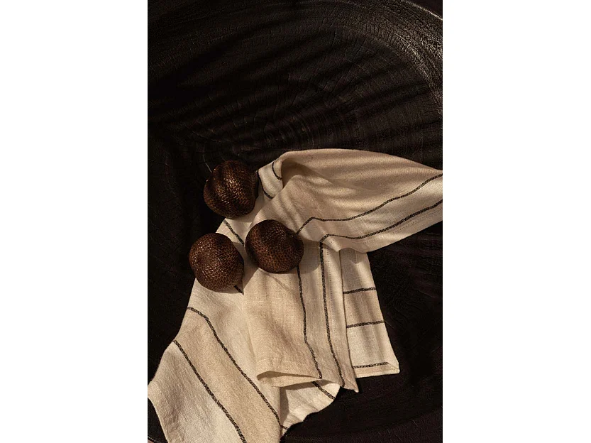 La Serviette Lint Biscuit - Noir Naturel - 45x45